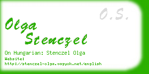 olga stenczel business card